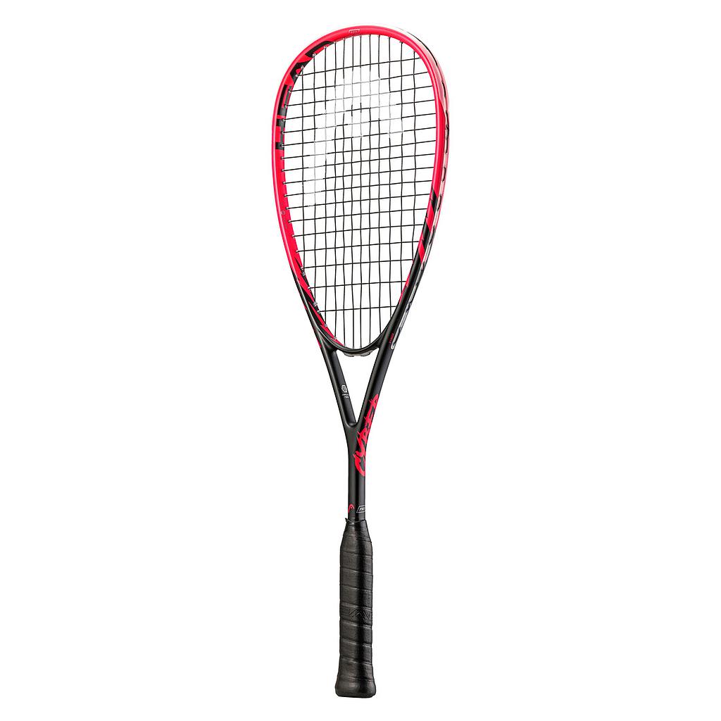 Head Cyber Pro squash racket with lightweight frame and grip, designed for competitive squash players.