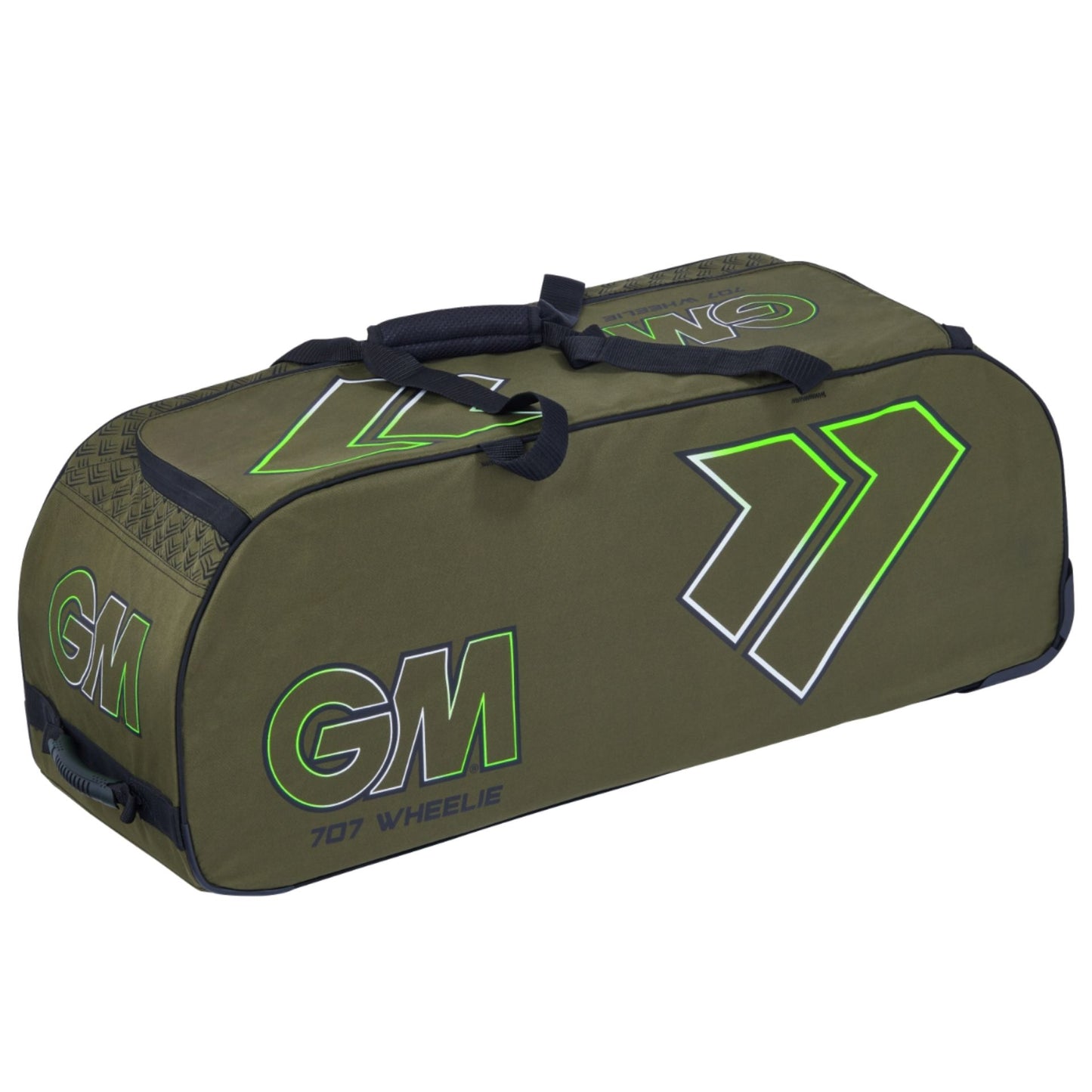 Gunn & Moore 707 Cricket Wheelie Bag with multiple compartments and sturdy wheels for easy transport of cricket gear.