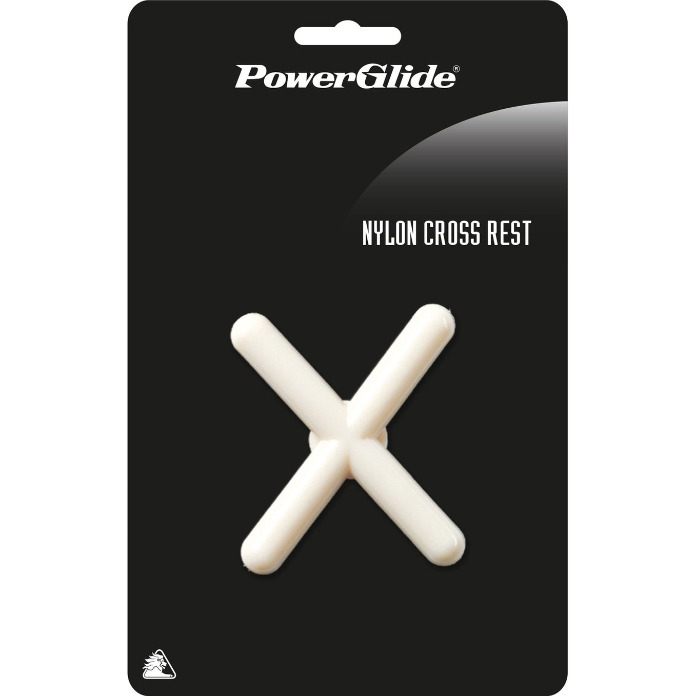 PowerGlide Nylon Cross Cue Rest for billiards and pool, designed to support cue sticks during gameplay.
