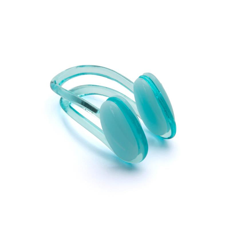 Speedo Universal Nose Clip for swimming, lightweight plastic design with adjustable strap, used for water sports and swimming activities.