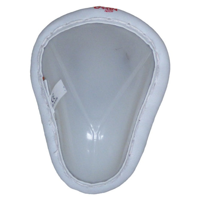Cricket abdominal protector guard by Cartasport showing padded abdominal shield and adjustable straps for secure fit.