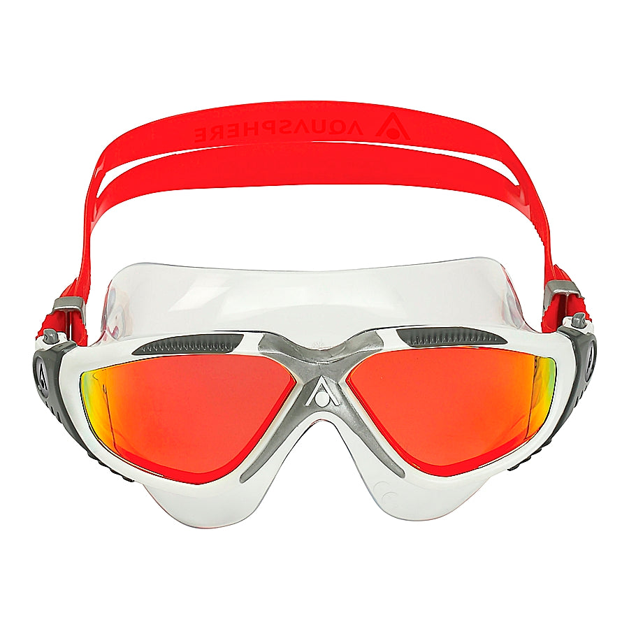 Aquasphere Vista swimming goggles with clear lenses and adjustable strap, designed for comfortable underwater fit.