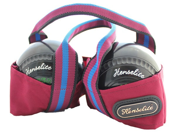 Cartasport 2 Bowls Harness lawn bowls carrying strap with adjustable shoulder strap and durable design for easy transport.