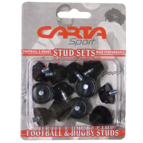 Cartasport rubber football studs in a blister pack of 12, designed for football cleats and outdoor sports footwear.