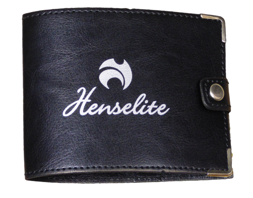 Henselite Bowls Score Card Holder, sleek black plastic case with slot for score cards and pens, designed for lawn bowls players