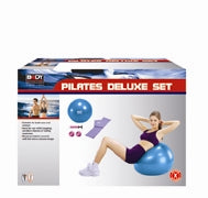 Body Sculpture Body Sculpture Pilates Deluxe Set with resistance bands, exercise ball, and workout accessories for fitness training.