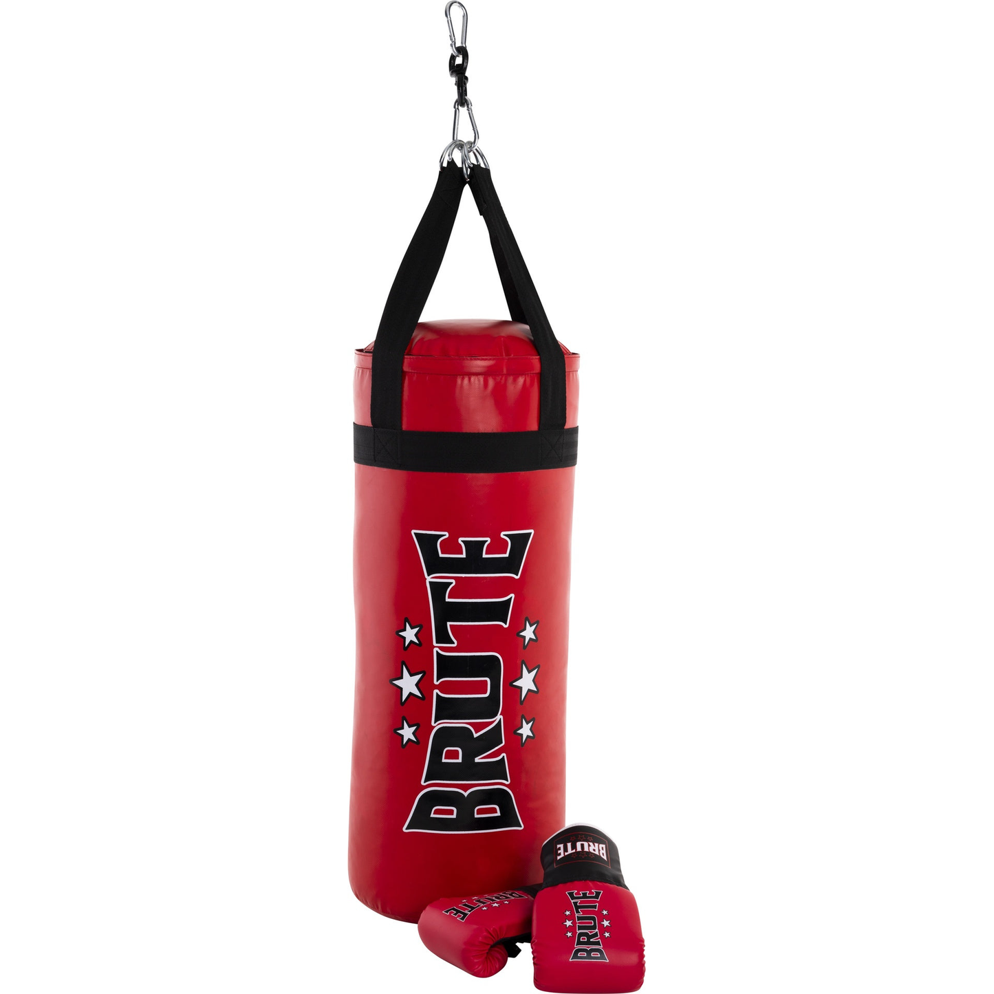 Brute Junior Boxing Starter Kit includes 2.5ft punching bag and gloves for kids' boxing training and sports practice.