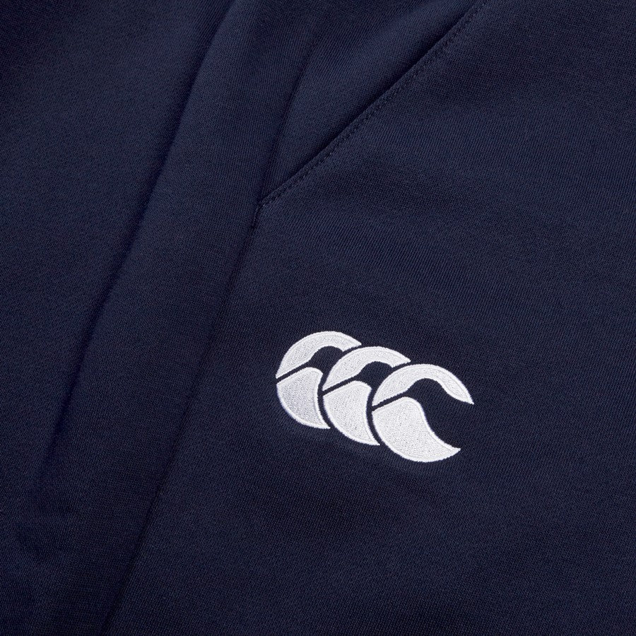 Canterbury Rugby leisure sweatpant in navy with elastic waistband and logo, casual athletic wear for rugby fans.