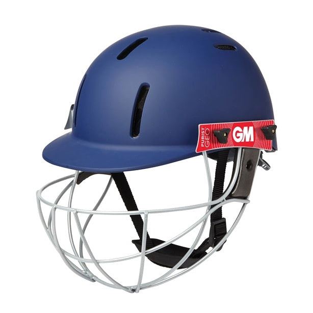 Gunn & Moore GM Cricket Helmet with face guard, black and yellow design, protective sports gear for cricket players.