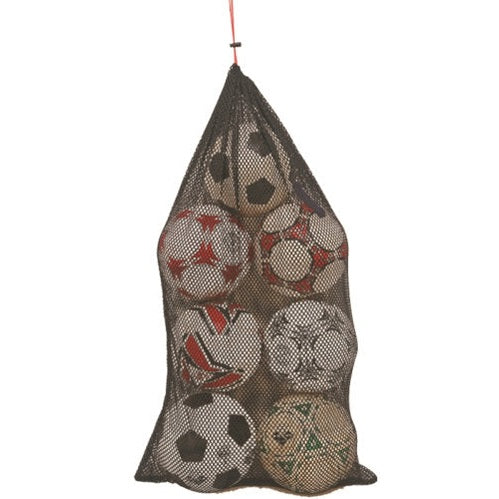 Cartasport black mesh football ball net with 12 sections, designed for football goal protection and easy installation.