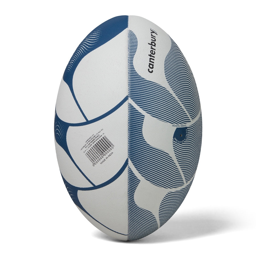 Canterbury Thrillseeker Play Rugby Ball XU with bold branding and textured surface, designed for optimal grip and performance.