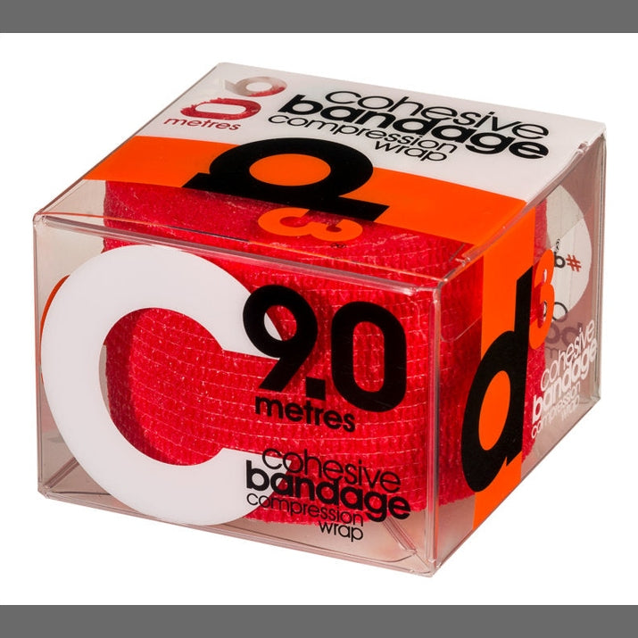 D3TAPE cohesive medical bandage 50mm x 9m, flexible and self-adhesive for secure support and compression.