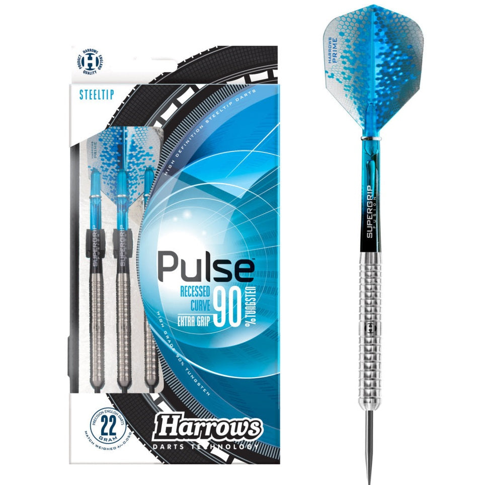 Harrows Tungsten Pulse darts with sleek design and professional-grade tungsten for precision dart playing.