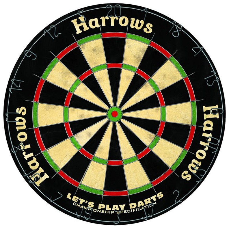 Harrows Darts Lets Play Game Set featuring a traditional dartboard and darts for fun indoor game play