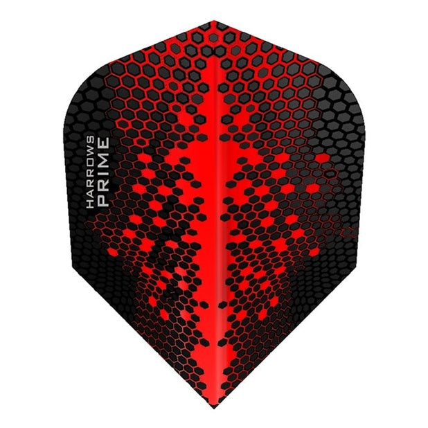 Harrows Dart Flights Prime set showing three colorful dart flights with branded design on a white background.