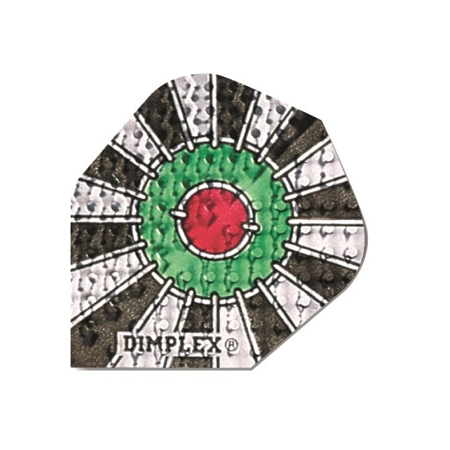 Harrows Dimplex Square Inner Ring Style No.13 darts flights showing their black and white geometric design.