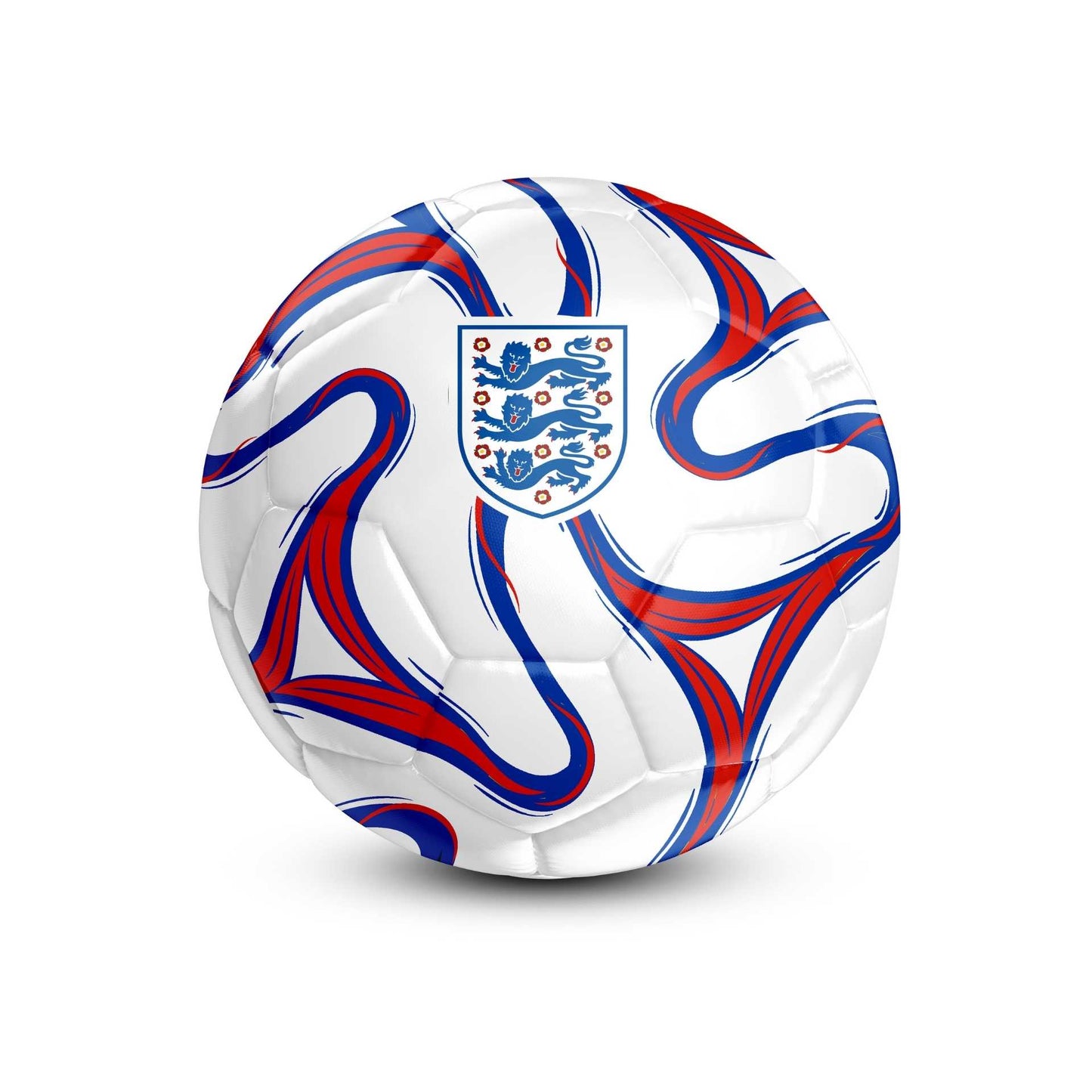 England FA 26 Panel PVC football by Team Merchandise, showing a close-up of the black and white 26-panel design for soccer.