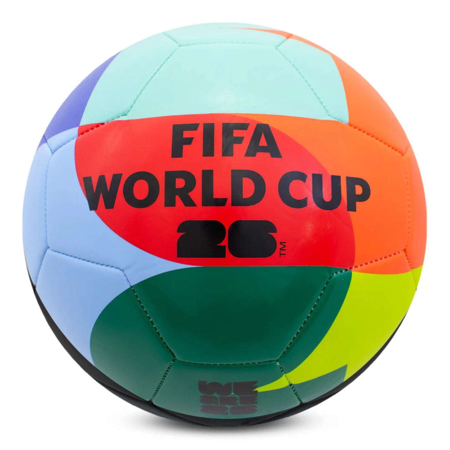 Team Merchandise FWC26 event football with official branding, featuring vibrant colors and detailed logo design for sporting events.