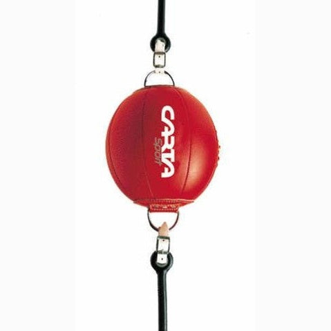 Boxing floor-to-ceiling ball by Cartasport hanging from ceiling, designed for boxing training and fitness workouts.