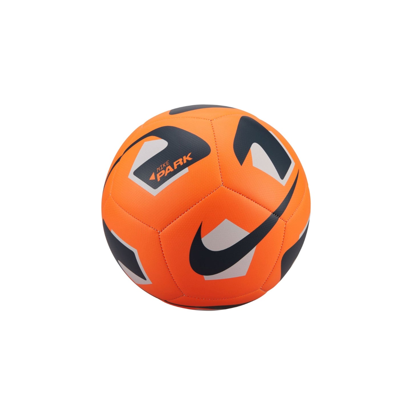 Nike Park 2.0 football for training and match play, featuring a black and orange design with Nike branding.