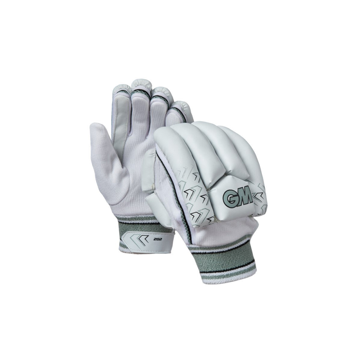 Gunn & Moore G&M Batting Glove 202 for cricket, showing padded palm and adjustable wrist strap.
