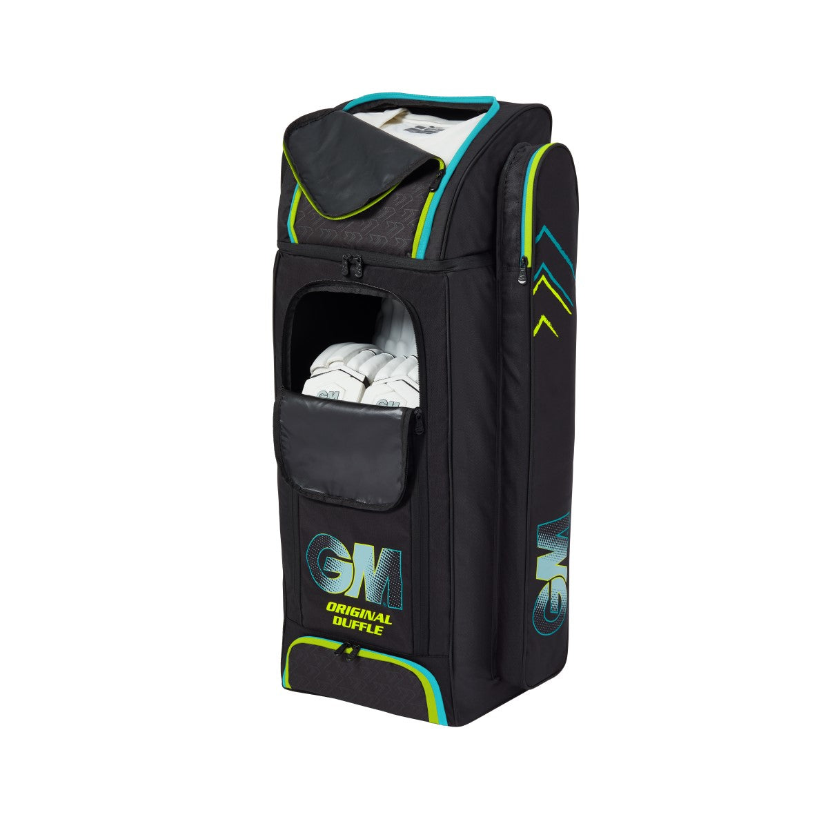 Gunn & Moore G&M Original Duffle Bag in cyan and fluro color with sturdy handles and spacious main compartment for cricket gear.