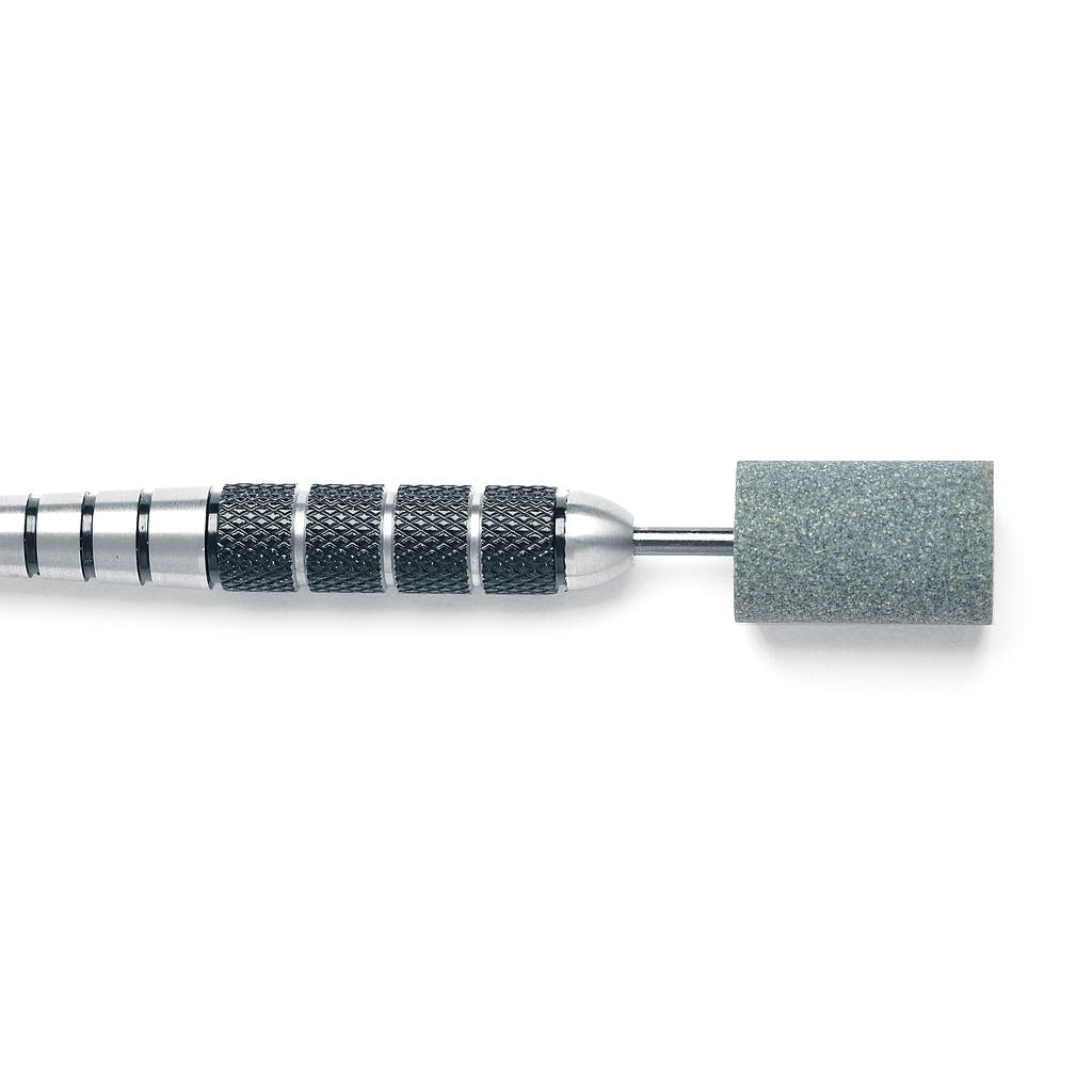 Harrows Dart Sharpener for sporting goods, featuring a compact tool with sharpening grit, used for maintaining dart points.