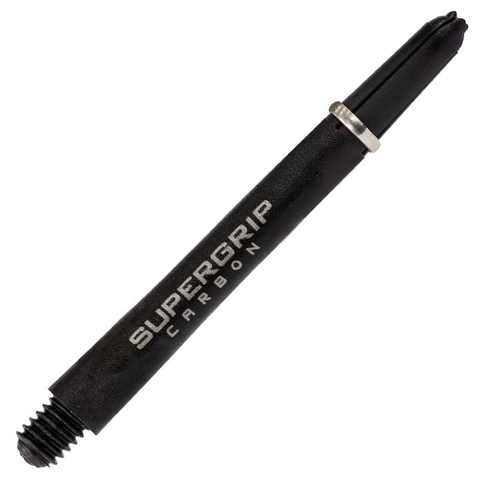 Harrows Super Grip Carbon Shafts for darts, featuring a sleek black design with textured grip surface for enhanced control.