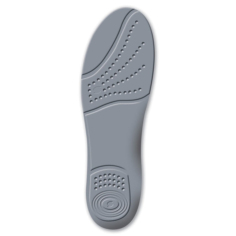 Sorbothane Cush N Step insoles shown in black, designed for comfort and support in athletic and casual shoes.