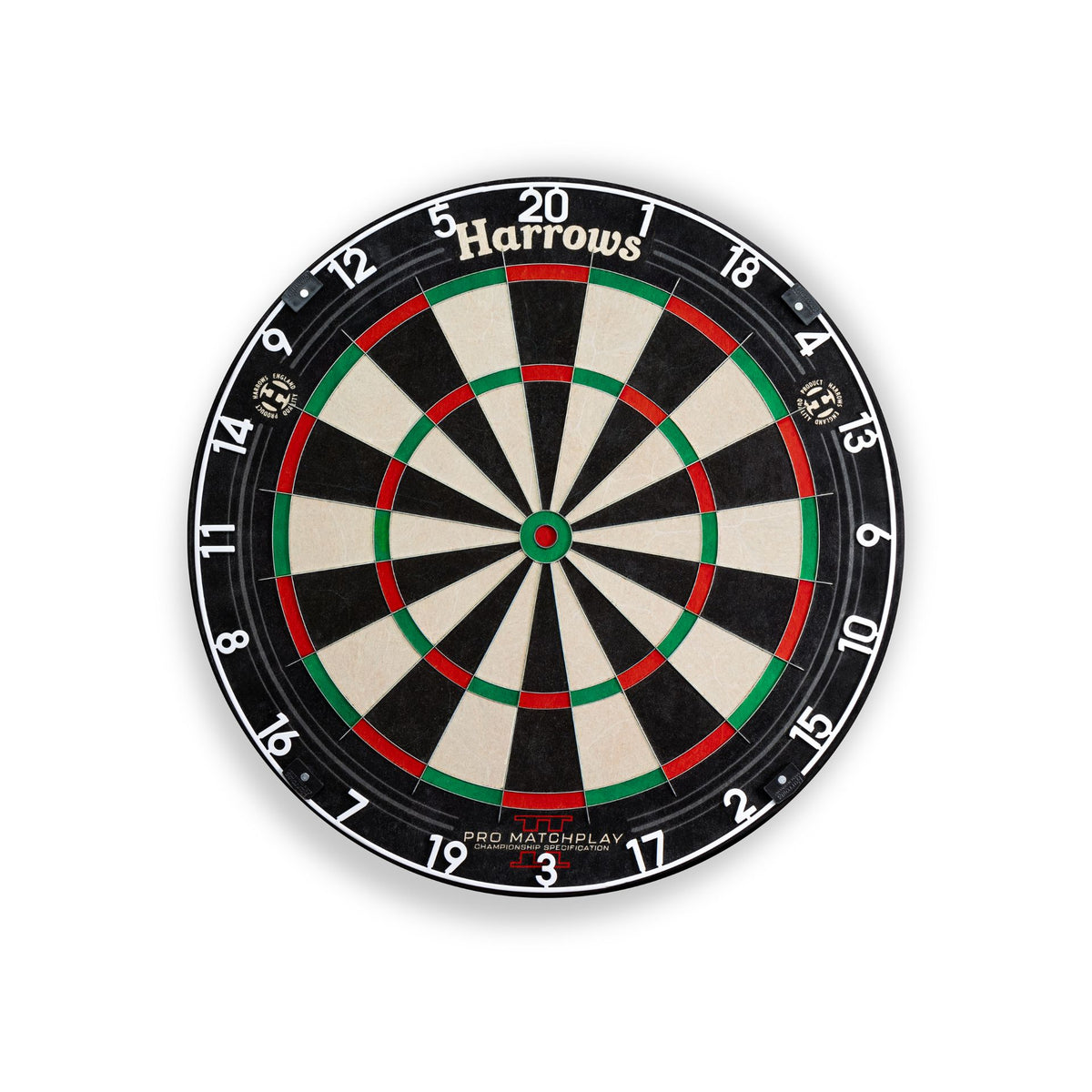 Harrows Pro Matchplay 2 Bristle Dartboard with scoring sections and target areas for professional darts gameplay.
