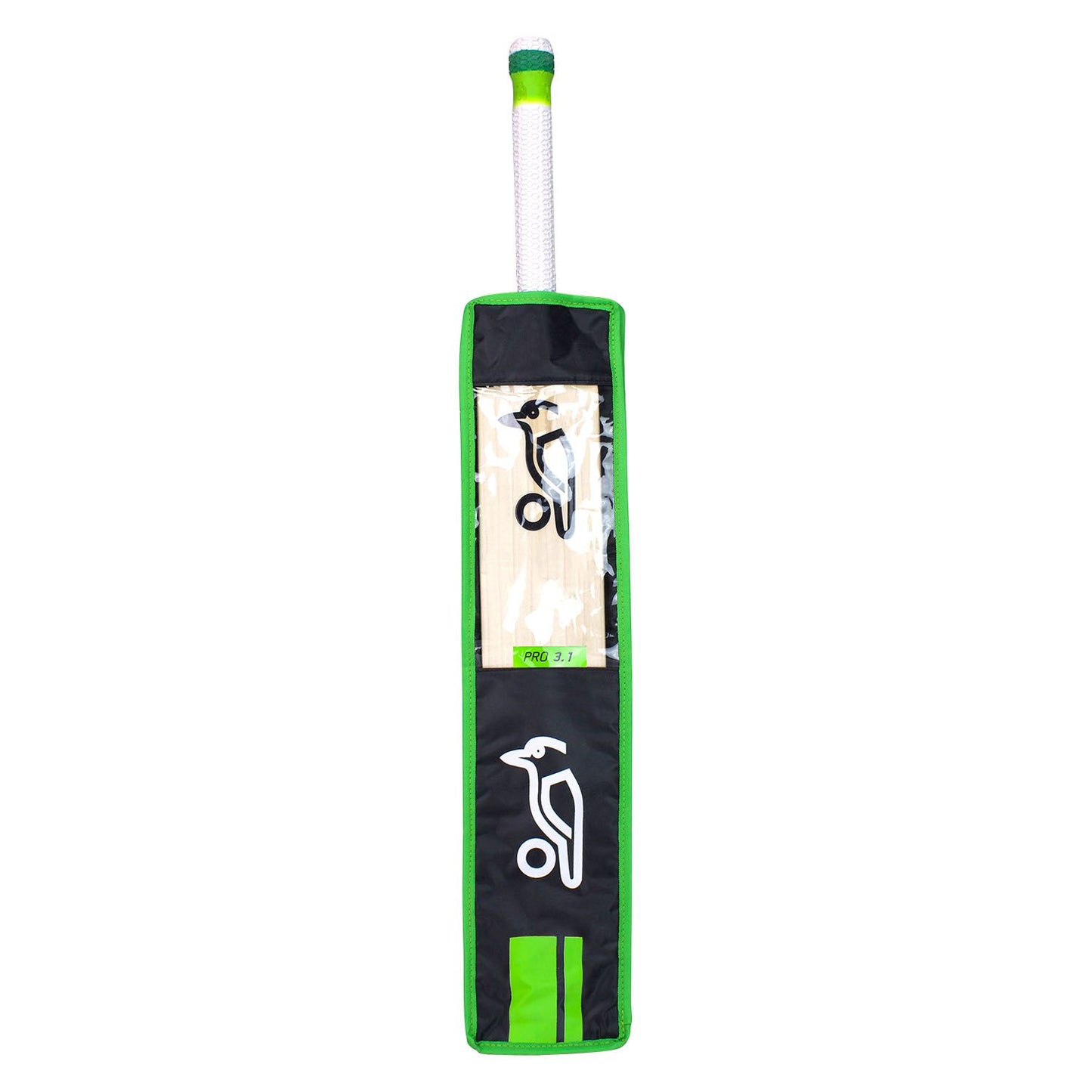 Kookaburra cricket bat cover with padded design, black and yellow color, for protecting cricket bats during play and transport.
