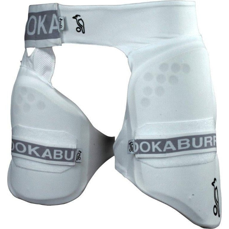 Kookaburra Pro Guard 500 cricket thigh pad with protective padding and adjustable straps for enhanced safety during matches