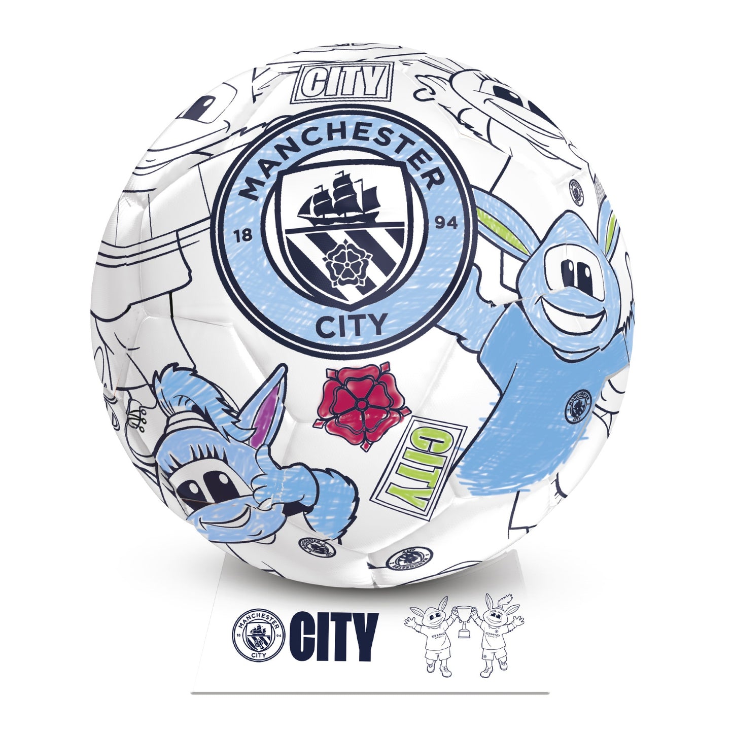 Team Merchandise color-in ball for sports, featuring vibrant sections and a smooth surface, ideal for team activities and practice.