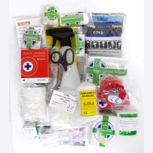 Medical refill for Cartasport medical holdall, showing sterile supplies and medical equipment inside the refill package.
