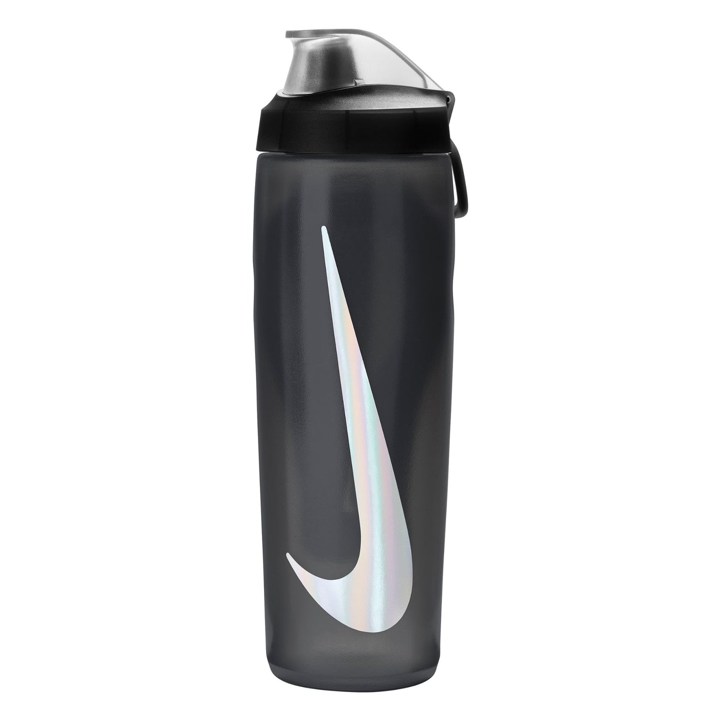 Nike Refuel 24oz sports bottle with locking lid, featuring a secure, spill-proof design and durable plastic construction.