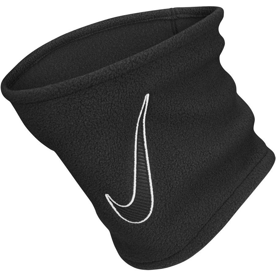 Nike Youth Fleece Neck Warmer 2.0 for kids, soft winter sports accessory, navy fleece with Nike branding and adjustable fit.