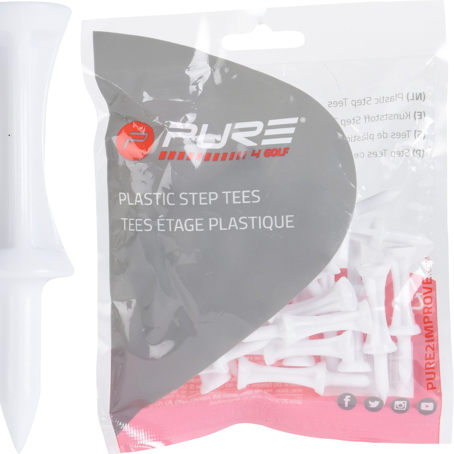 Pure2Improve Golf Step Tees (Bag of 25)