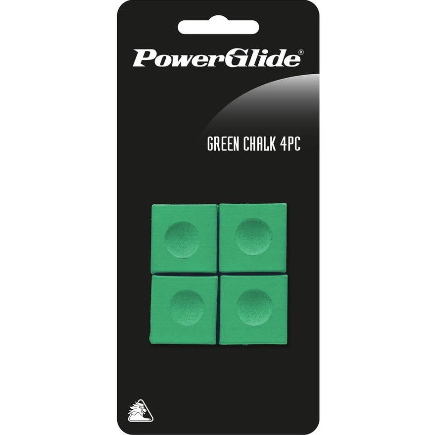 Set of four Powerglide Chalk for snooker and pool, featuring smooth application and reliable grip for accurate shots.