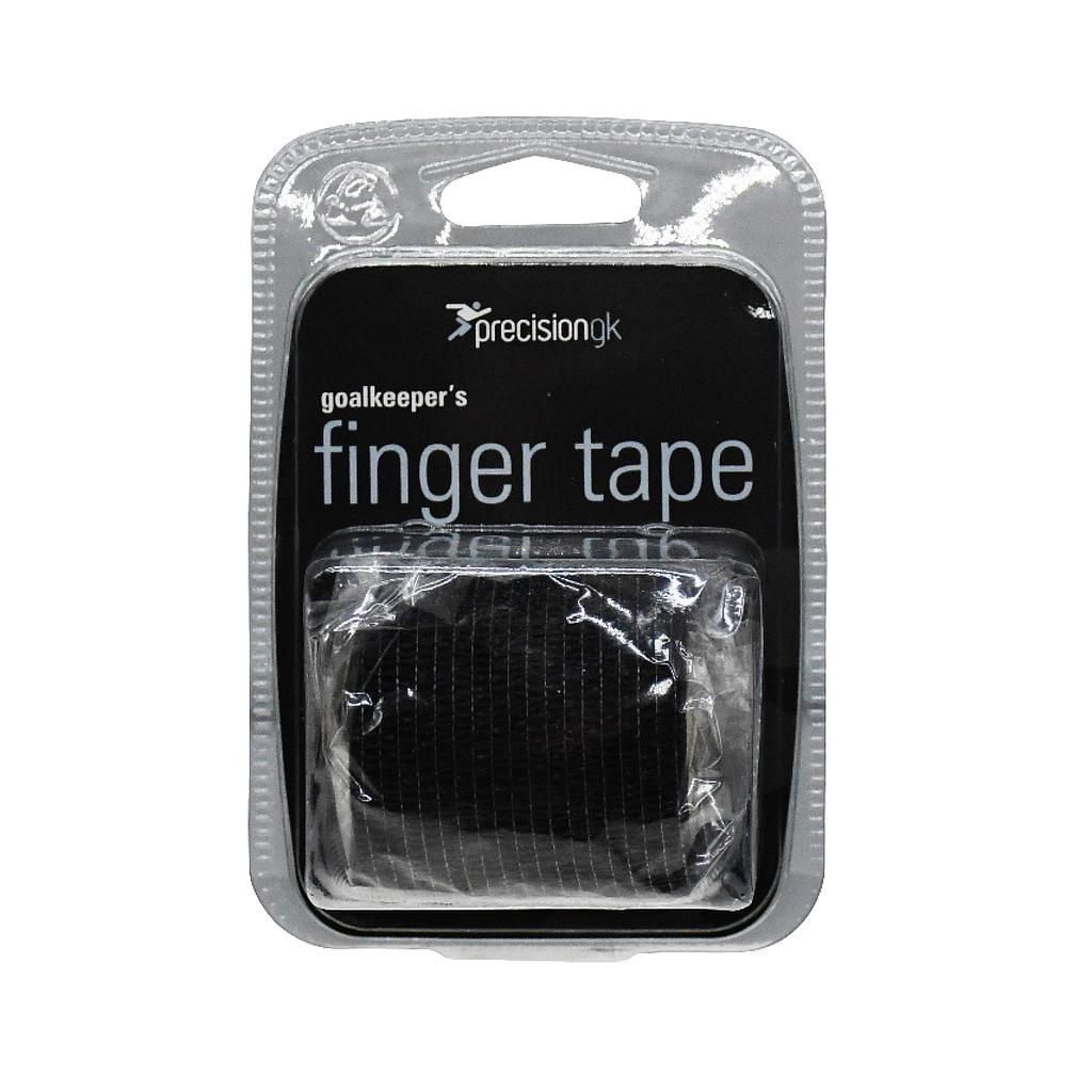 Precision GK Finger Shields Tape for sports, showing clear application on fingers with black and white design, ideal for finger protection.