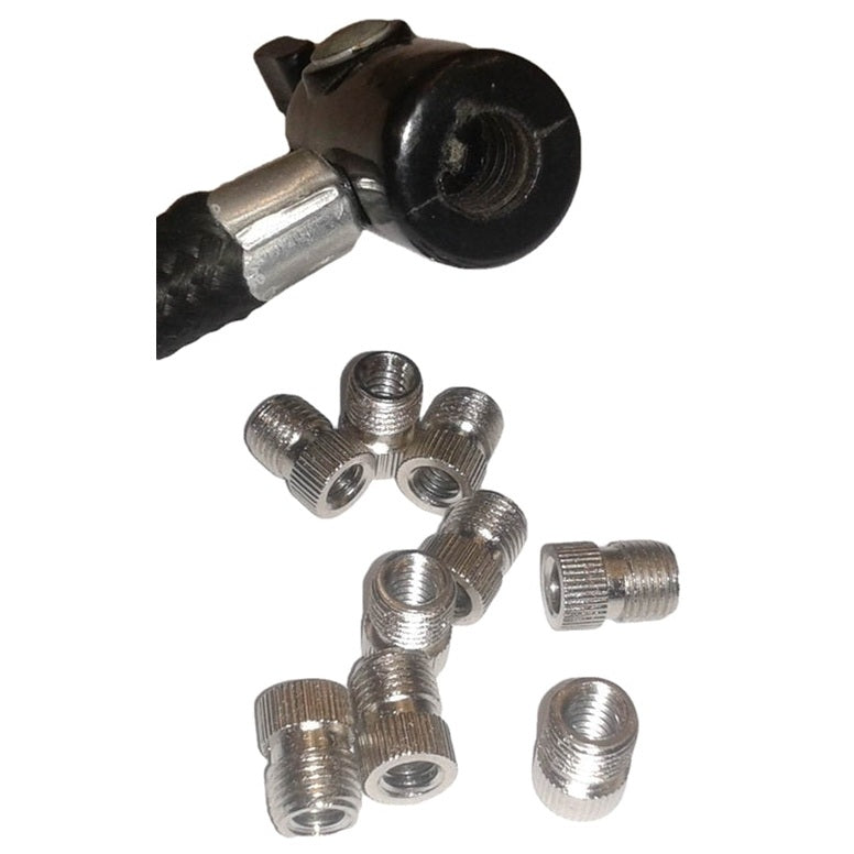 Cartasport spare brass adaptor for football stirrup pump, close-up of the brass valve component suitable for inflating footballs.