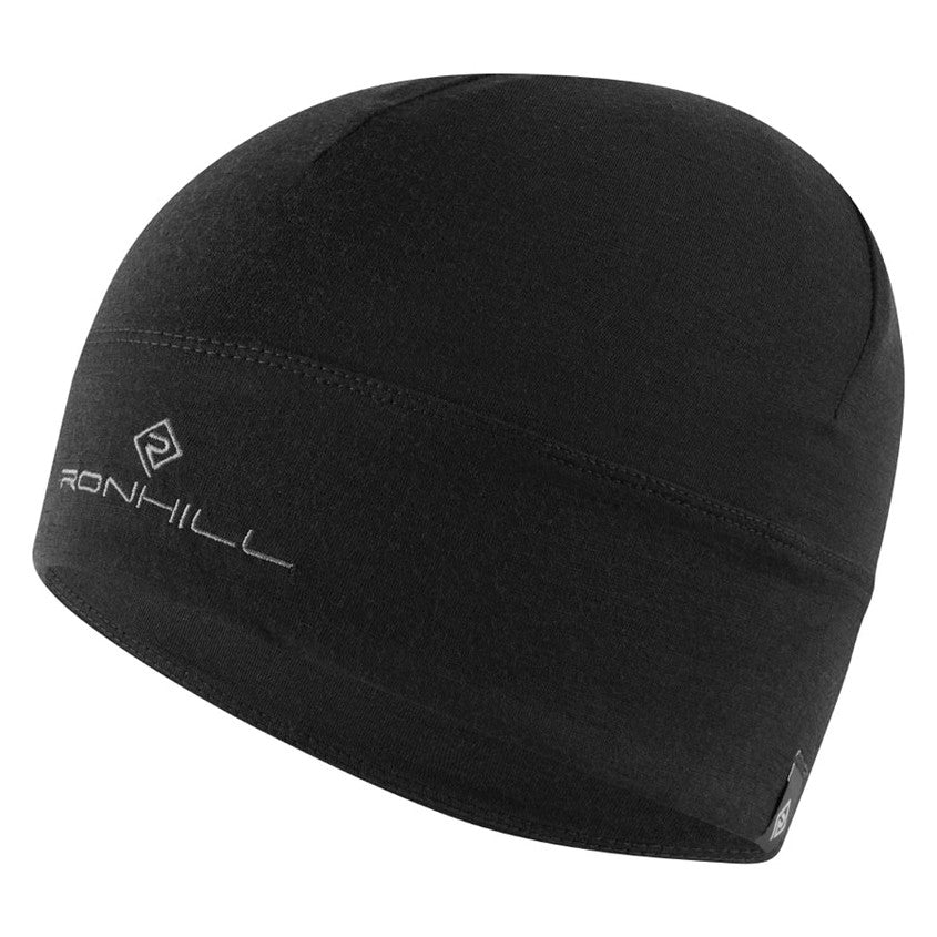 Ronhill Merino Beanie, warm merino wool running hat designed for cold weather, featuring a snug fit and breathable material.