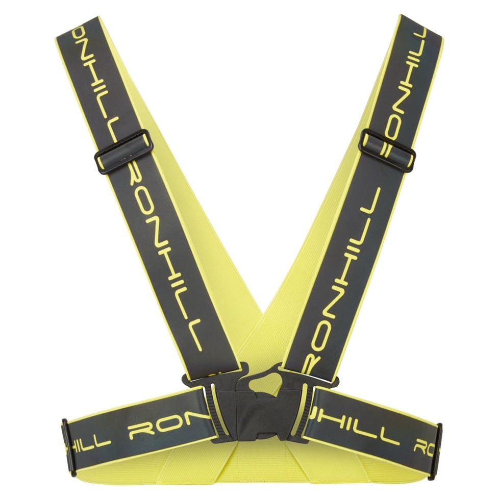 Ronhill Reflect Belt for running, featuring reflective material, black color, adjustable strap, designed for cold weather running.