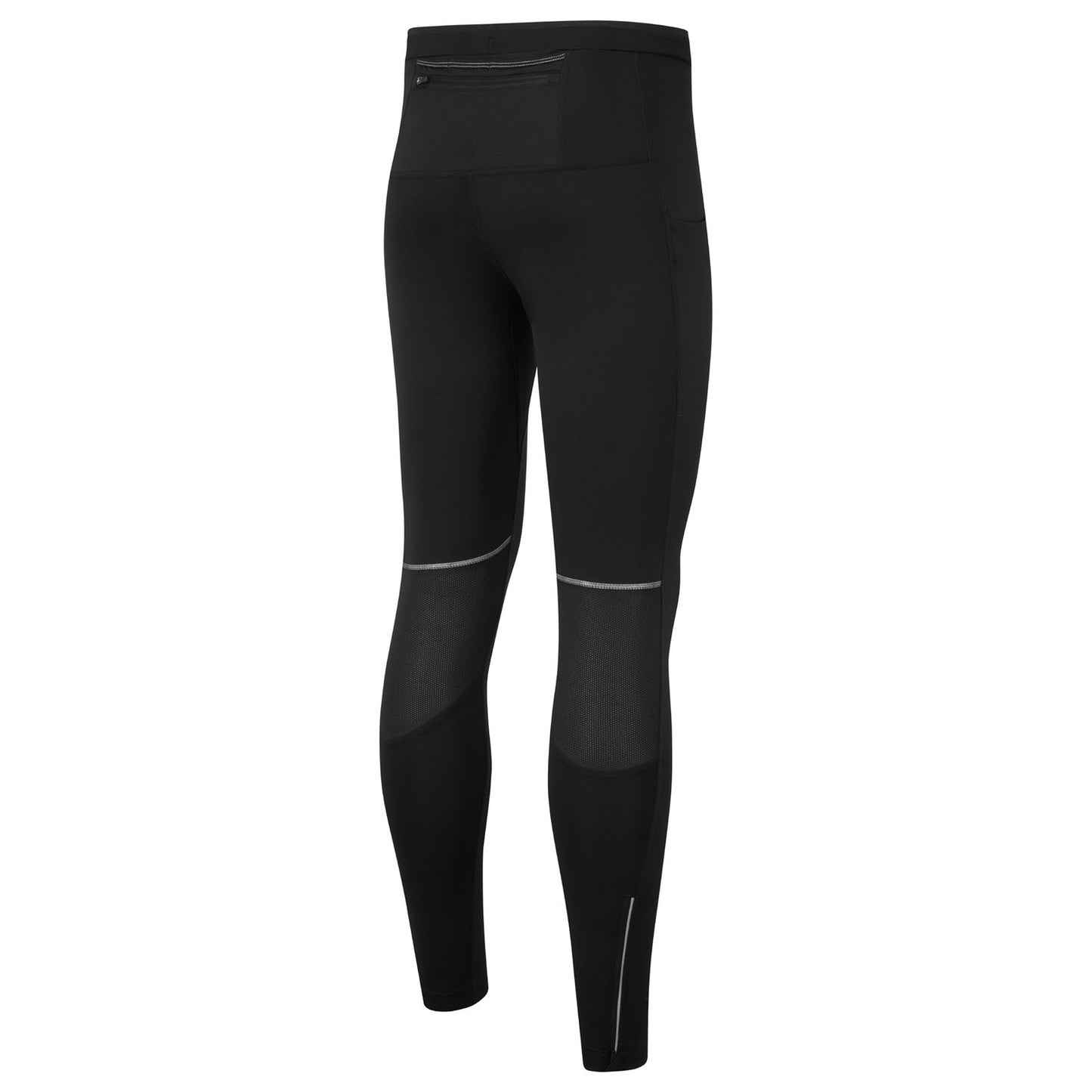 Ronhill men's Tech Paragon running tights, black athletic compression pants with logo, designed for running and active wear.
