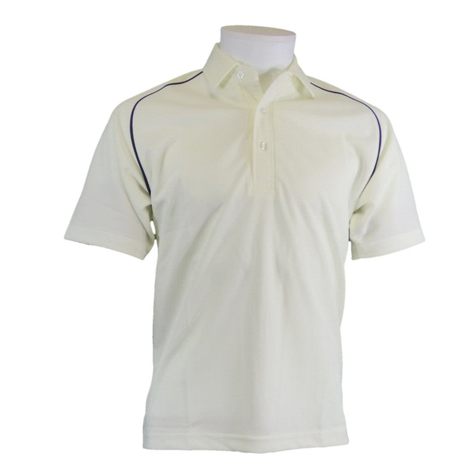 Cricket shirt by Cartasport with team logo and breathable fabric, displayed on a plain background.