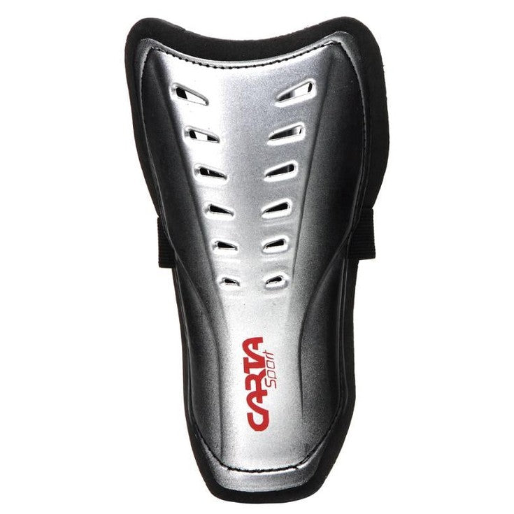 Cartasport Velcro Shin No 1 football shin guards with adjustable straps and protective padding for secure fit.