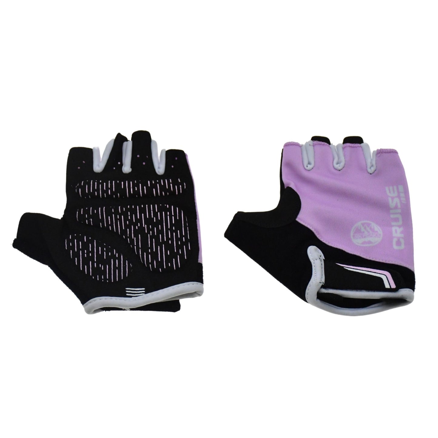 Six Peaks Junior cycling gloves showing padded palm and adjustable wrist strap for kids' biking comfort.