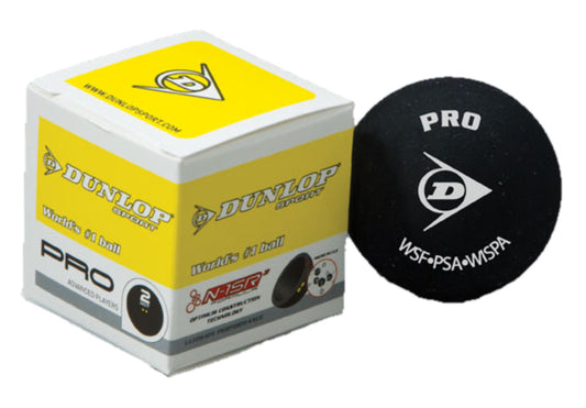 Squash Balls Dunlop Pro (2 X Yellow Dot)