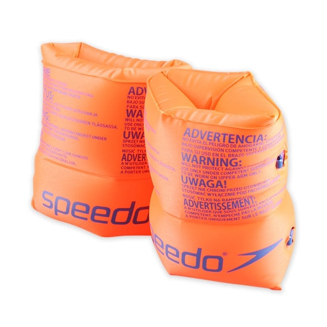 Speedo Roll Up Armband Junior for swimming, lightweight and adjustable swim accessory, shown in bright color with secure fastening.