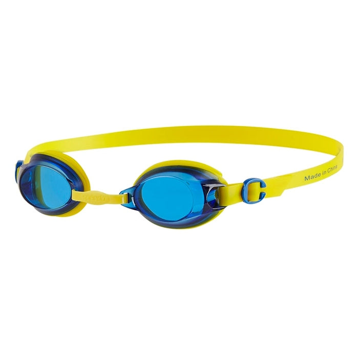 Speedo Junior Jet Swim Goggles for kids, featuring a sleek design and clear lenses, ideal for swimming training and leisure.