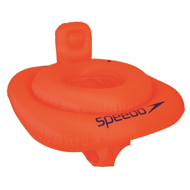 Speedo swimming seat with adjustable straps and cushioned support for comfortable aquatic activities.